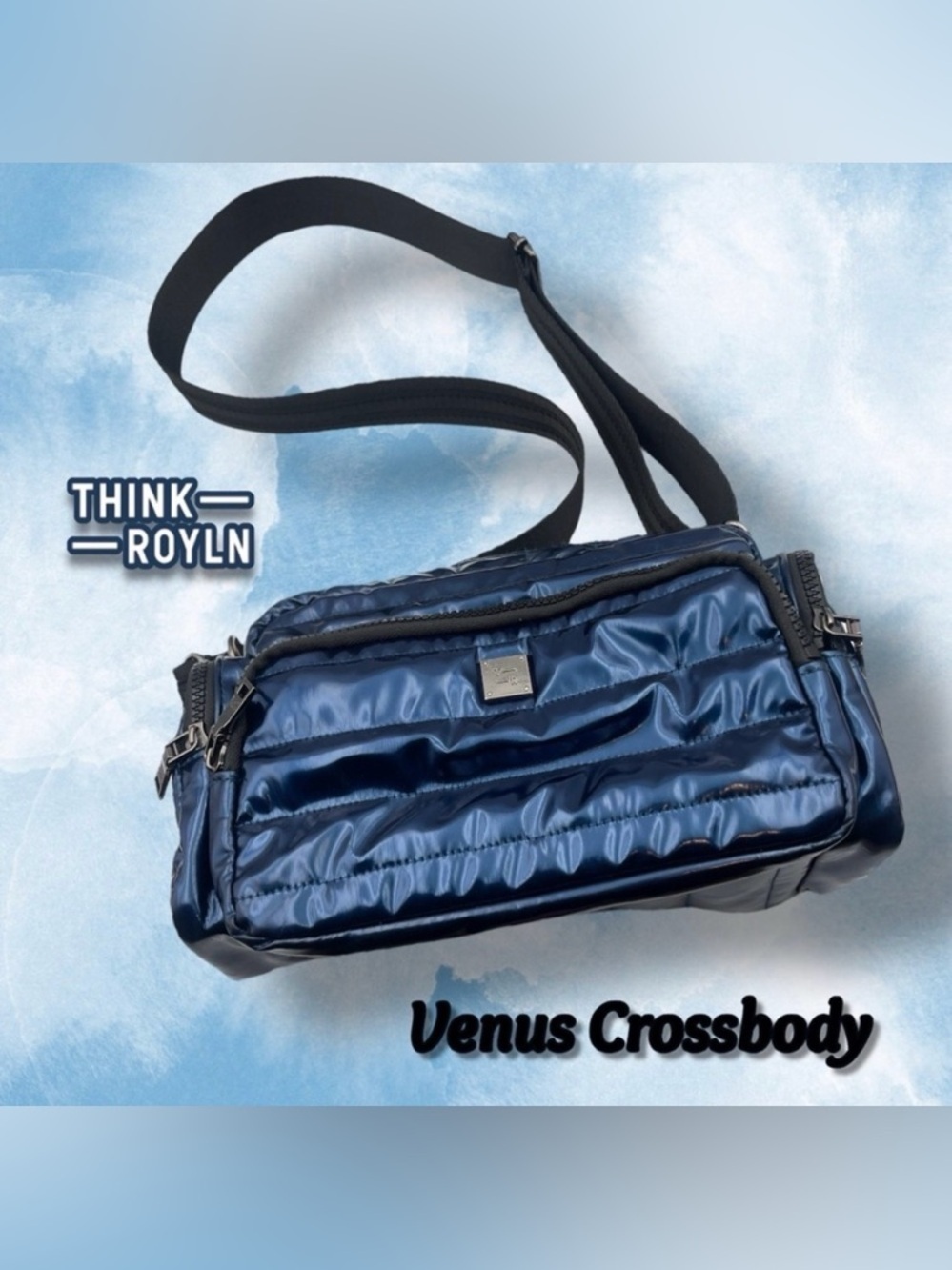 Think Royln Venus Crossbody with Cargo Pockets – Glossy Navy